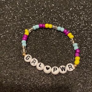 Kids multi colored friendship bead stretch bracelet